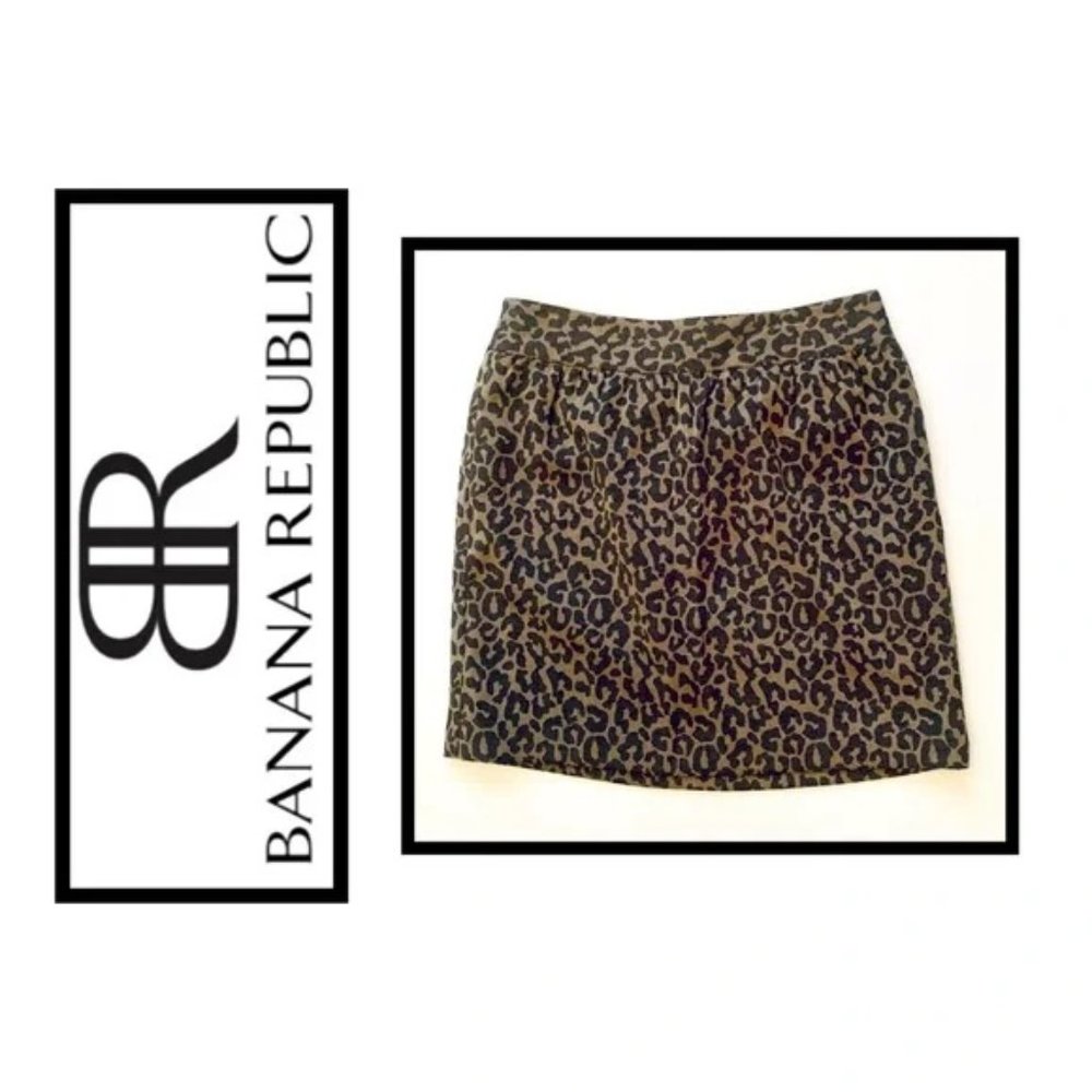 EUC Banana Republic Leopard Print Mini Skirt